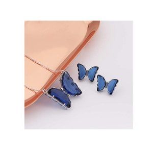 Luxury Butterfly Necklace & Earrings Set